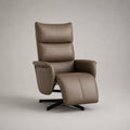 Relaxsessel mit Liegefunktion, Fußstütze und Drehfunktion, Taupe/Schwarz, 76 × 85 × 109 cm, PU-Kunstleder, Stahlgestell