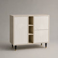 Sideboard mit Relief-Fronten und Stauraum, MDF, Cremeweiß, 100 × 40 × 100 cm